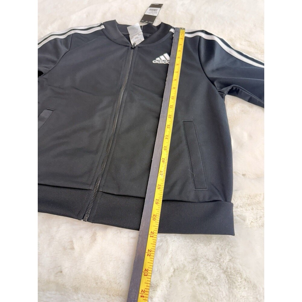 ADIDAS Essentials 3-Stripes Track Suit Zip Jacket Pants Girls Youth L (14)Black - Picture 10 of 16